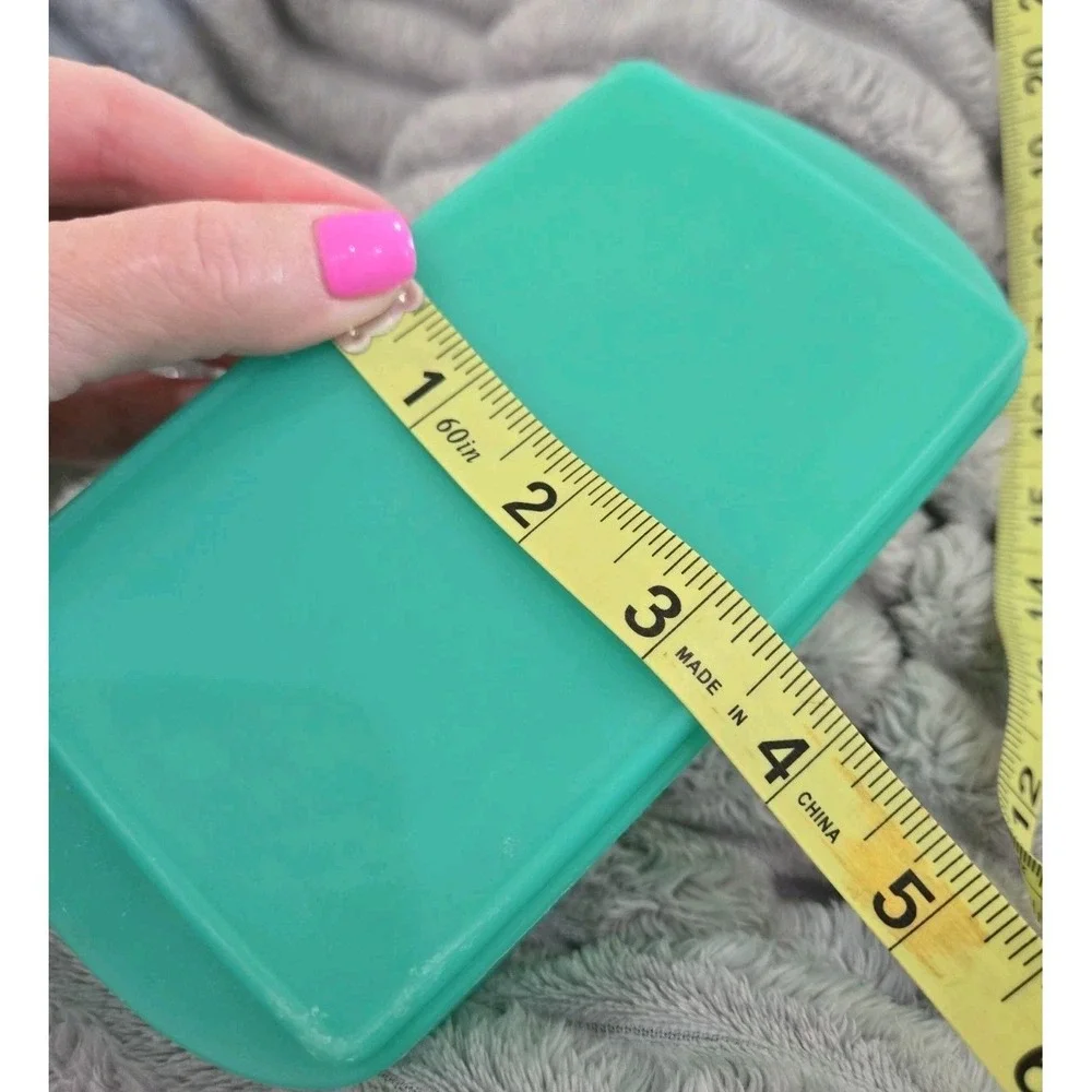 Tupperware Teal Plastic Rectangle Covered Butter Dish with Lid Included